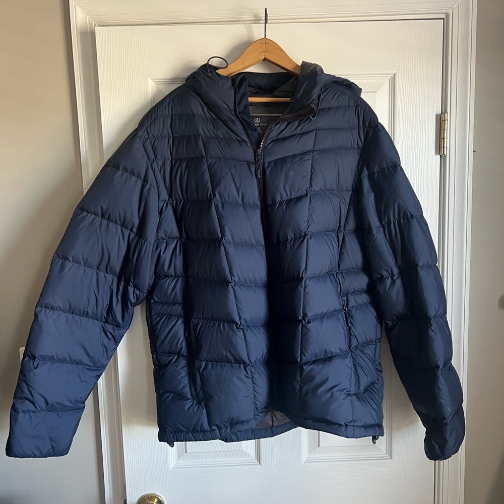 Men's Lands End Navy Blue Puffer Jacket XL